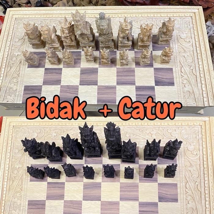 ] Catur Ukir Rama Sinta Jumbo - Bidak Catur Ukir Bali - Bidak Bali