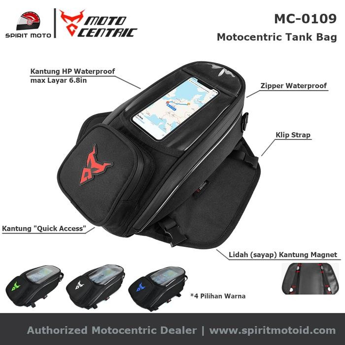 Motocentric Tank Bag With Phone Holder Tas Tangki Motor Touring Ride Tempat Hp