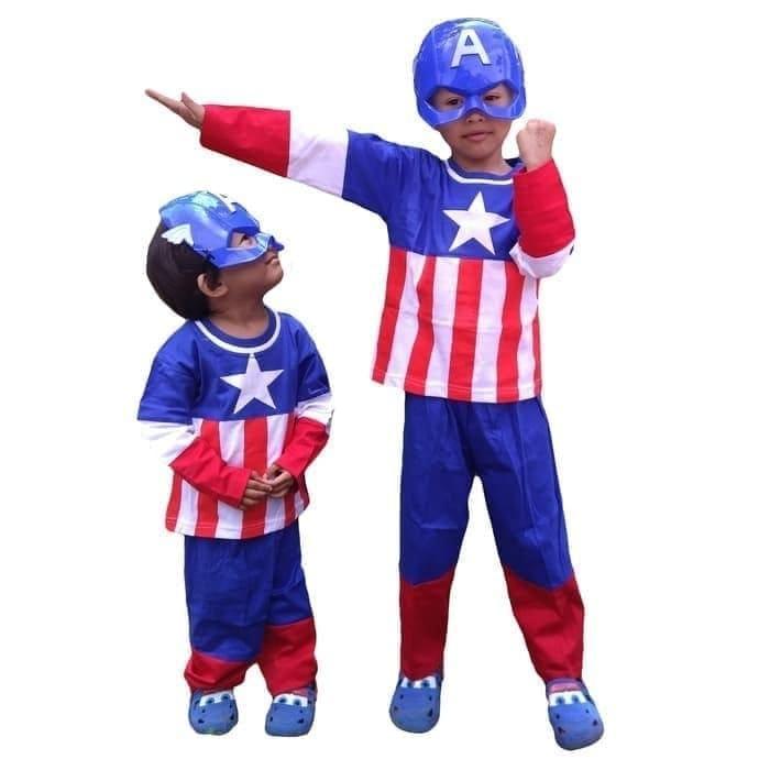 baju topeng kapten amerika - kostum anak kapten amerika - baju kostum