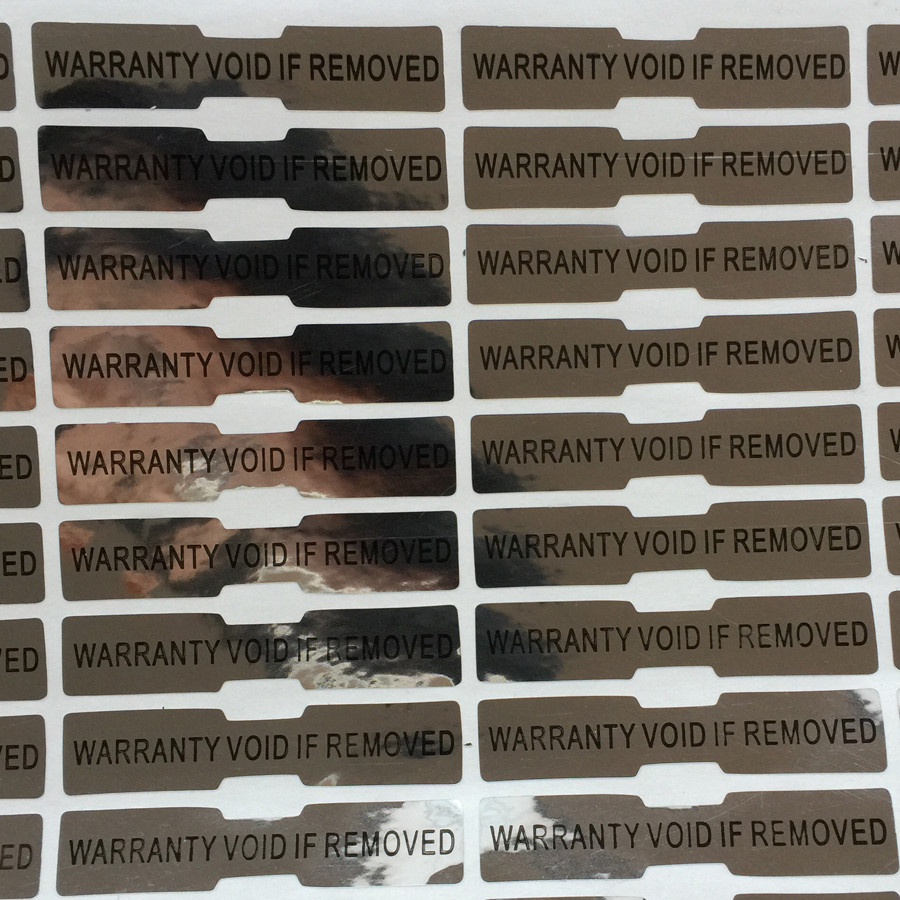 Seal hologram sticker WARRANTY VOID IF REMOVED silver hologram 5x1cm if removes, leave VOID. Printed