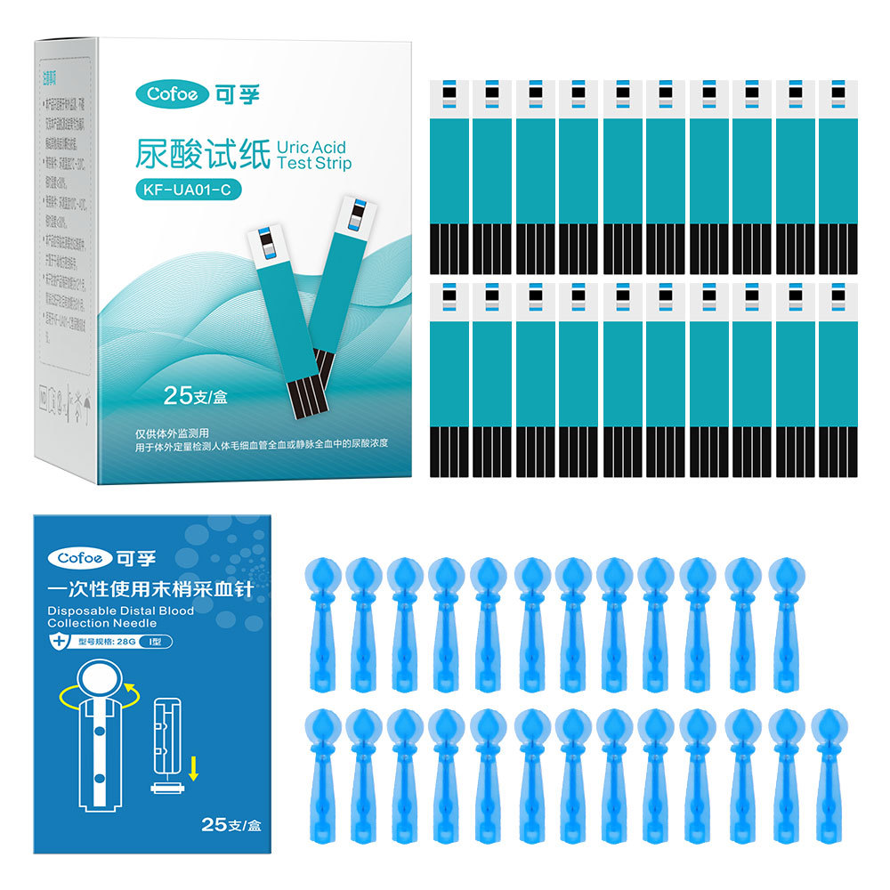 Cofoe Uric Acid Test Strips With Free Lancets Only Suitable KF-UA01-C
