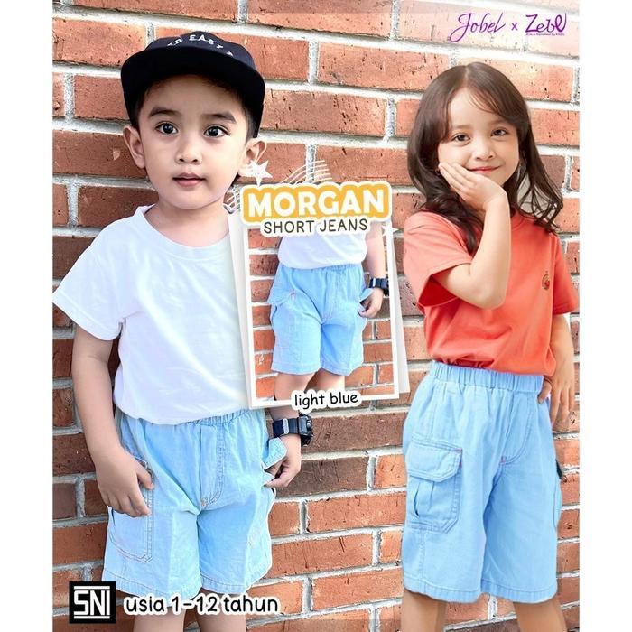 KZL74 KAZEL ZEBE MORGAN CELANA PENDEK/SHORT JEANS ANAK UNISEX (1PCS) 1-12THN