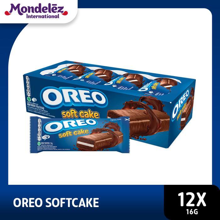 t8nr- Oreo Biskuit Soft Cake Bolu Coklat 16G [1 Box Isi 12 Pcs]- Snack