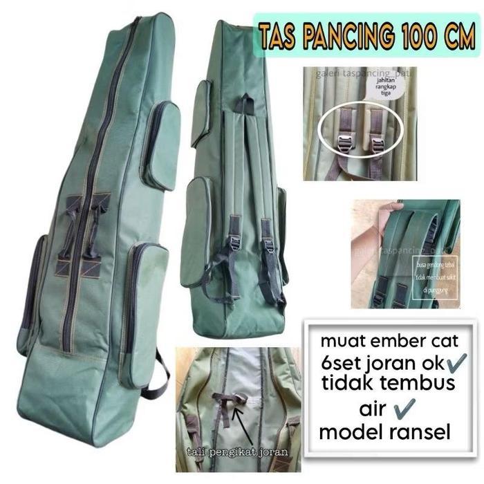 Tas Pancing Anti Air Satu Rua Dua Ruang Model Ransel Gendong Muat Joran Banyak Dari Kain Terpal Truk