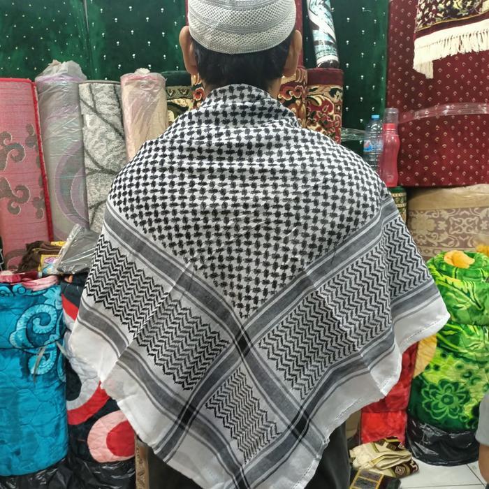 Sorban Almas Arafat Hitam Putih Surban Almas Arafat