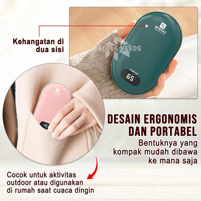 Bfs123 Hand Warmer Elektrik Rechargeable Battery 10000 Mah Usb Type-C Penghangat Tangan Portable