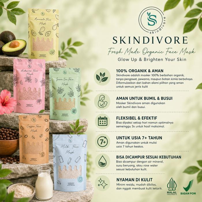 [Bundling] Masker Organik Skindivore Fullsize 60Gr Bpom