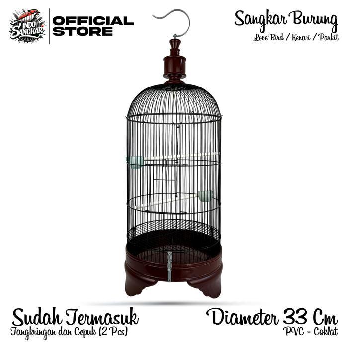 TERMURAH Sangkar Kandang Burung LOVE BIRD / KENARI / PARKIT Diameter 33 Cm PVC Biru Tua Sangkar