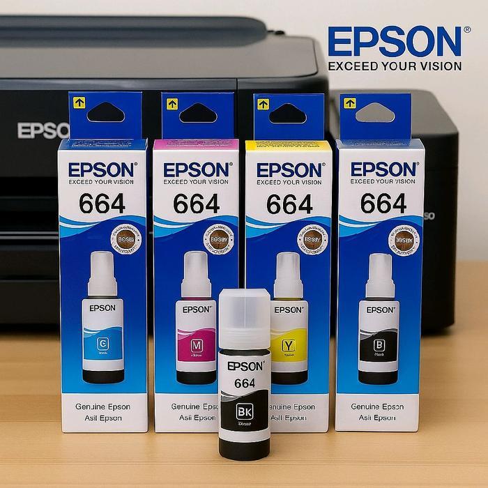 Paket 1Set Tinta Printer Series For : L110 L120 L350 L565 L360 Dll. Terbaru 