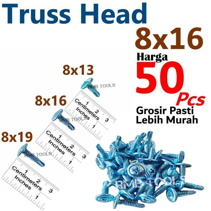 NEW Sekrup Roofing Truss Head SDS 8 x 16 mm / Skrup Truss Head SDS 8 x 16