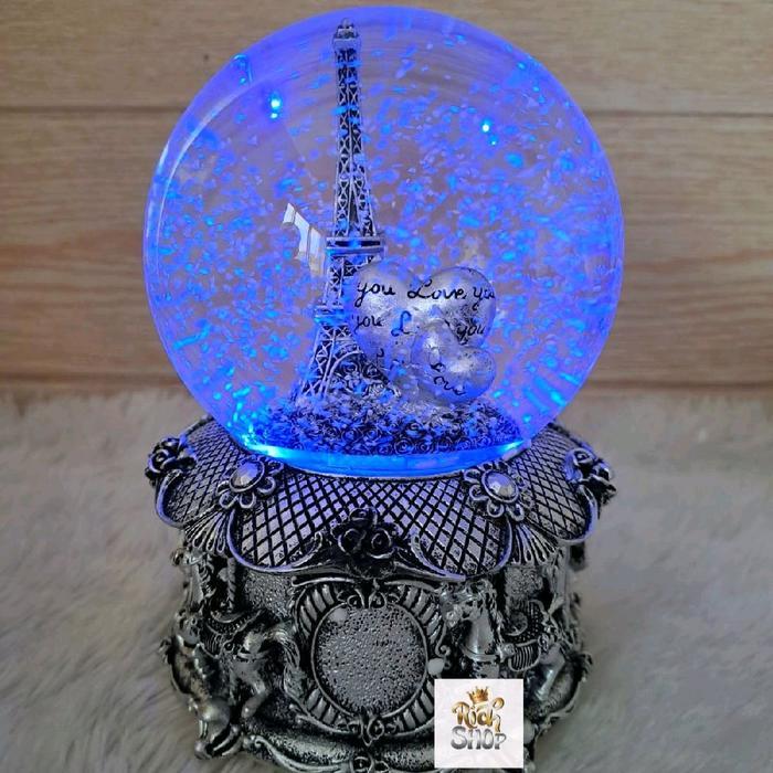 Kotak Musik Bola Salju Lampu Mermaid Snowball Waterball Snowglobe