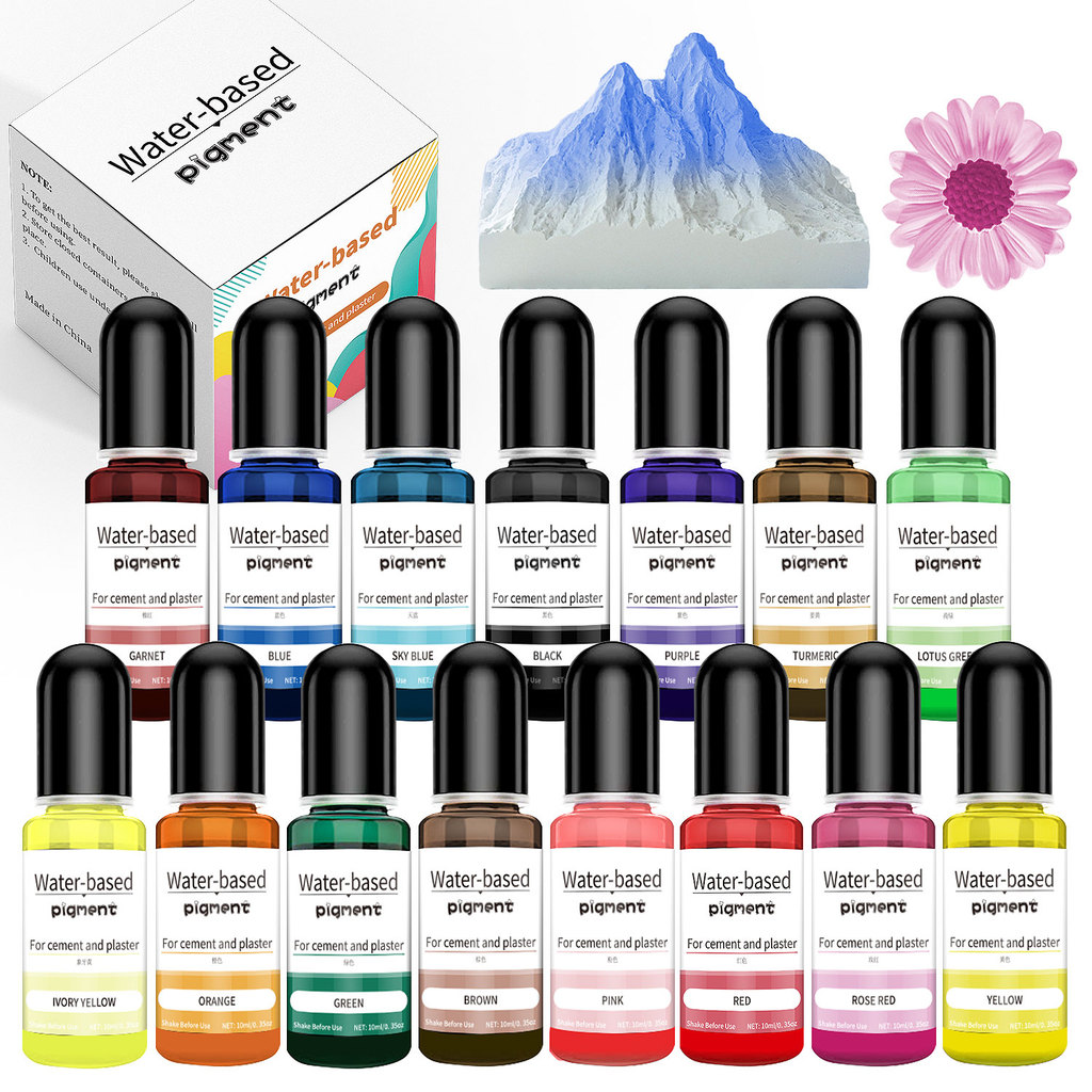 1 Set Gypsum Cement Coloring Planter Pigment Gypsum Powder 15 Color Concentrate Concrete Cement