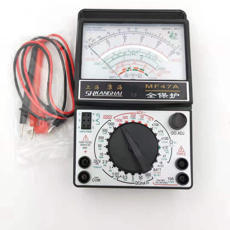 MF47A Electrical AC DC Volt Ammeter Analog Multimeter Multitester Ampere ohm Capacitance Meter