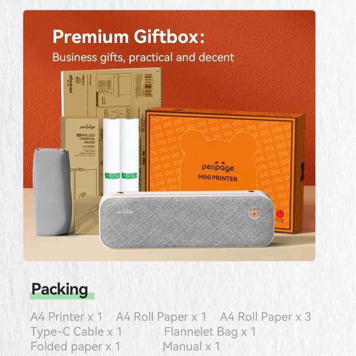 PRINTER PERIPAGE A4 Premium Giftbox Thermal Printer A4 107 77 57