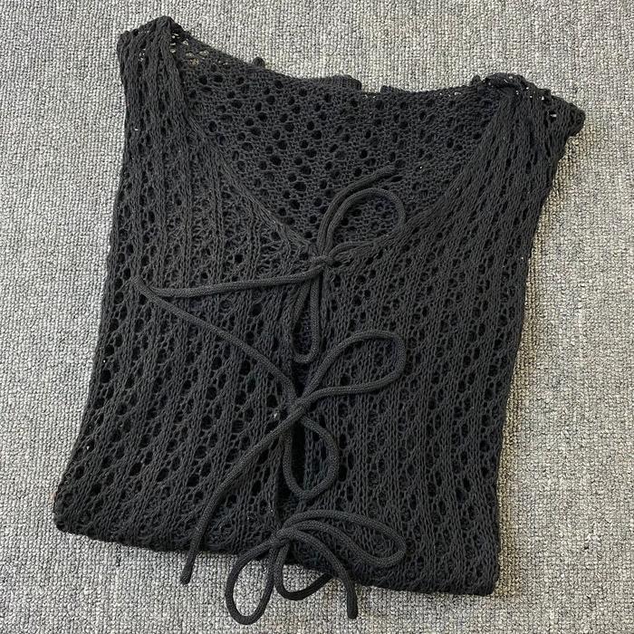 Aurora Cardi tali pita | Korean Cardi | Cardi Wanita - Hitam