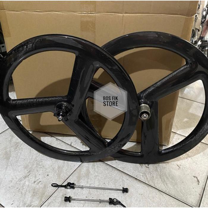 TERBARU Wheelset Luce 3 spoke carbon 20 451 for sepeda lipat roadbike fnhon