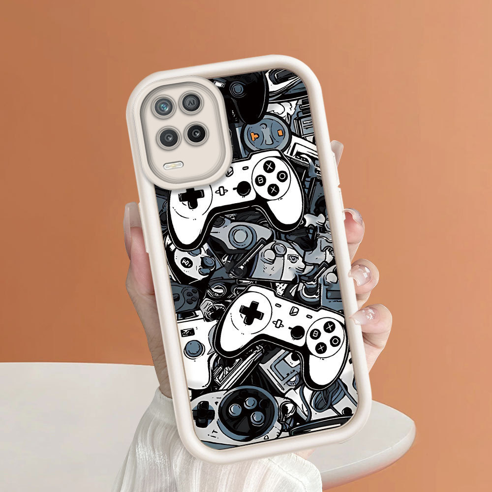 Casing Hp Untuk Realme 8 5G Graffiti Monster Letter Print Phone Case Black White Couple Shockproof S