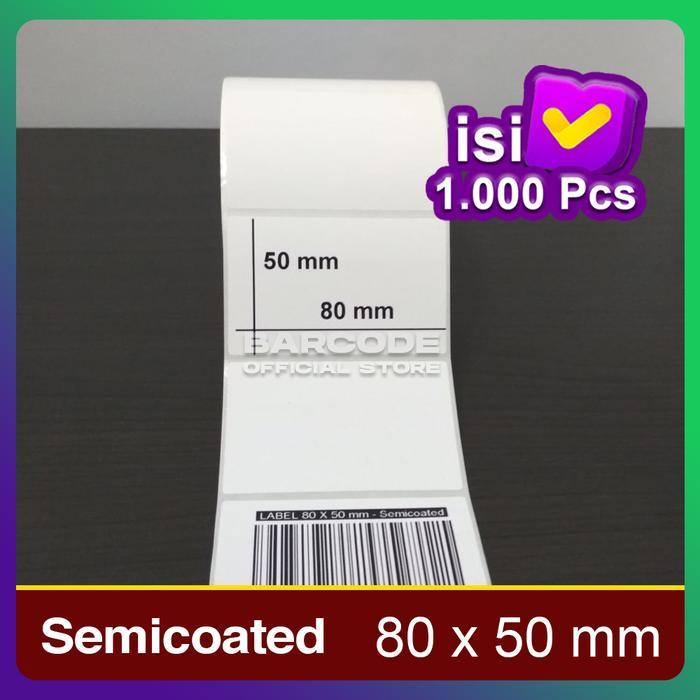 LABEL BARCODE 80 X 50 (1 LINE) KERTAS STICKER LABEL SEMICOATED 80X50