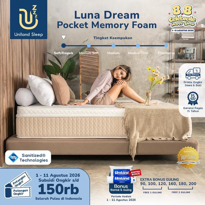 Uniland Sleep Kasur Pocket Spring Luna Dream Memory Foam 33cm - 90x200