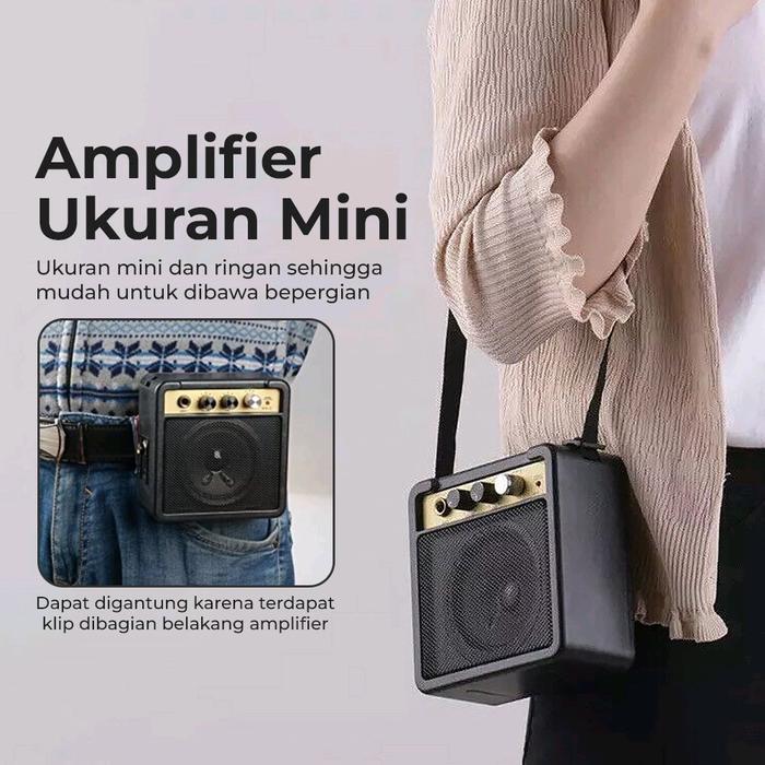 amplifier gitar listrik 5W speaker mini gitar elektrik akustik portable ampli gitar bass 3 inch
