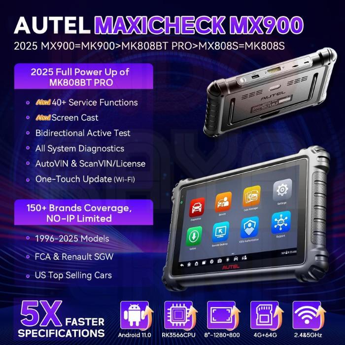 AUTEL MaxiCheck MX900 Scanner Mobil diatas MX808 MX808S RESMI Indonesia