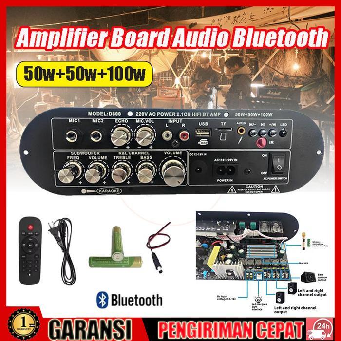 Ready StockD800 D900 D1000 D1500 Amplifier Board Audio Bluetooth USB FM Subwoofer Karaoke Amplifiers