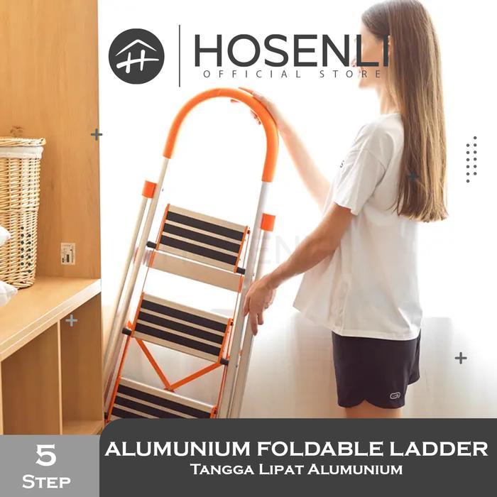 Hosenli Alumunium Foldable Ladder Tangga Lipat Alumunium - 5 Step