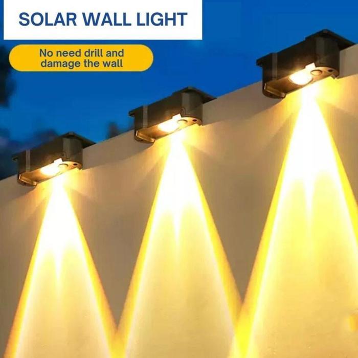 Vinnatsu Lampu Tenaga Surya Lampu Dinding Teras Hias Lampu Tenaga Surya Dinding Outdoor Solar Sensor