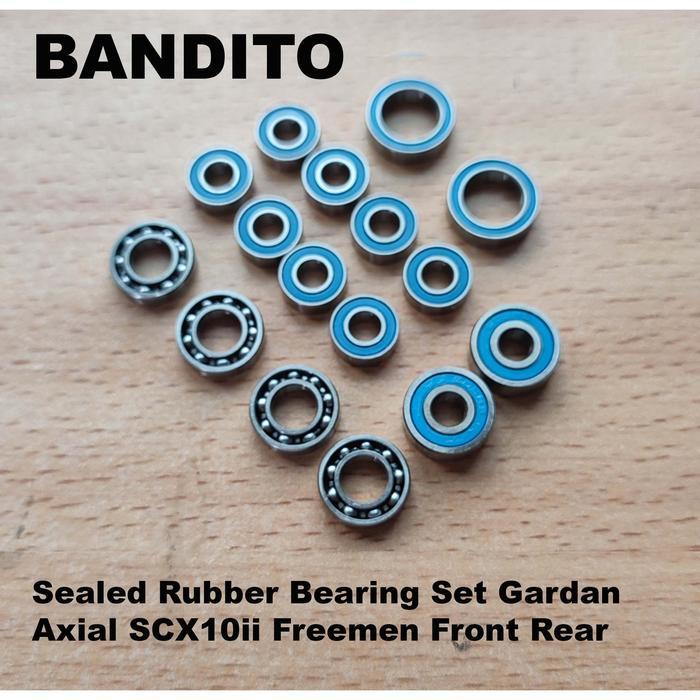 Bandito Sealed Rubber Bearing Set Gardan Axial SCX10ii FS Freeman Injora Front Rear