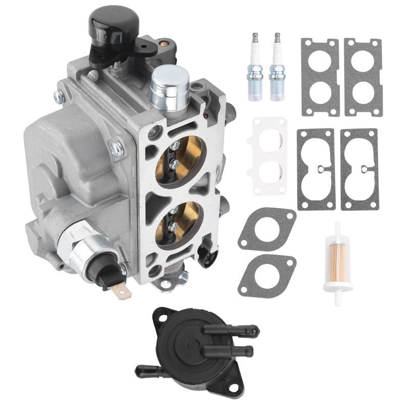Professional Carburetor W/Fuel Pump Filter & Spark Plugs Kit For Honda GX630 GX630R GX660 GX690 1610