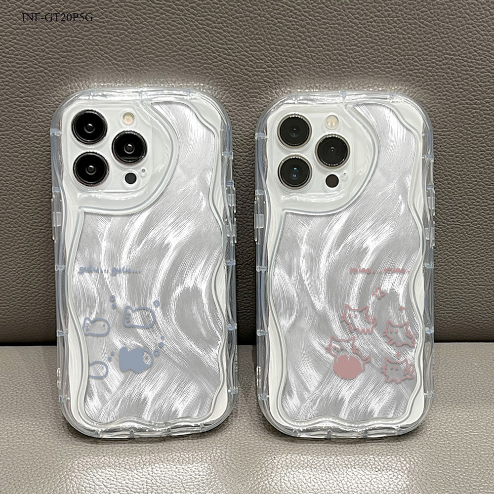 UCUC Casing Hp Viral Creamy LargeTailed Fox Pattern Patch Phone Cover For Infinix GT 30 20 Pro Soft 
