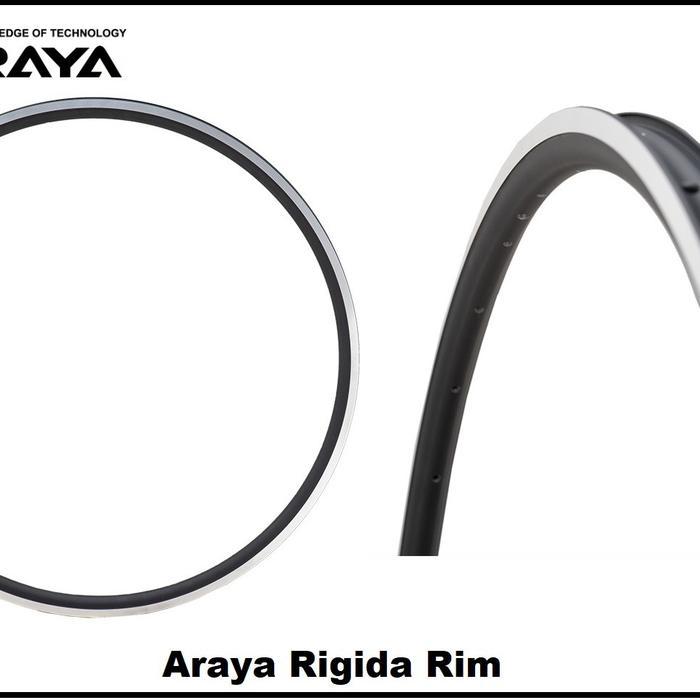 Termurah VELG/RIMS SEPEDA ARAYA RIGIDA 700C 28 Hole ALLOY DOUBLE WALL BLACK/CNC