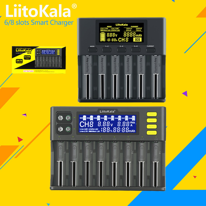LiitoKala liiS8 liiS6 LiiPD4 LiiPD2 liiS2 liiS4 lii402 lii202 battery harger 18650 26650 21700