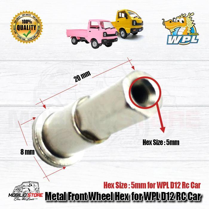 Upgrade Part Metal Front Wheel Hex 5mm for WPL D12 Front Axles WPL D12