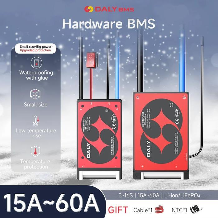 PROMO BMS Baterai Lifepo4 12V 4S 12.8V Daly WATERPROOF 20A 30A 40A 60A 80A 100A BE5T QUALITY