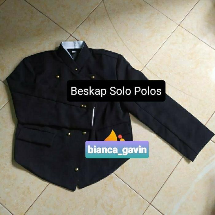 READY Beskap Solo Hitam Polos + Blangkon + Jarik Instan