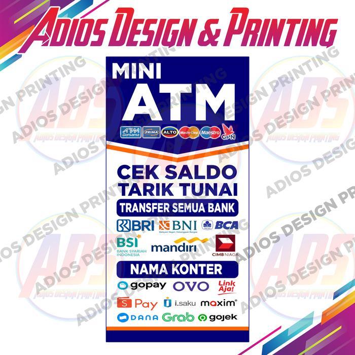 Banner Mini ATM Spanduk Mini ATM Cetak Banner Mini ATM Bahan Flexy 280gsm
