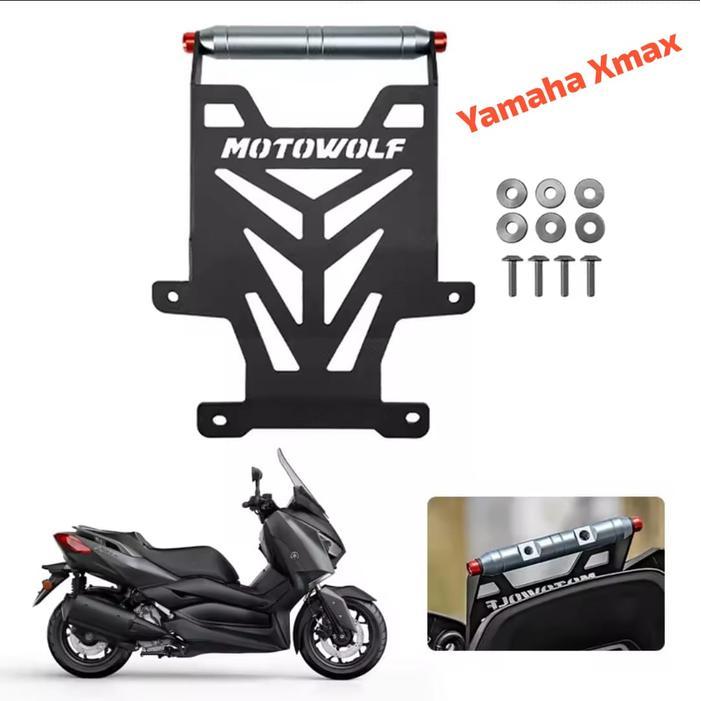 Motowolf Bracket Navigasi HB1 HB2 untuk Yamaha XMAX & Honda FORZA Holder Smartphone GPS Motor depan