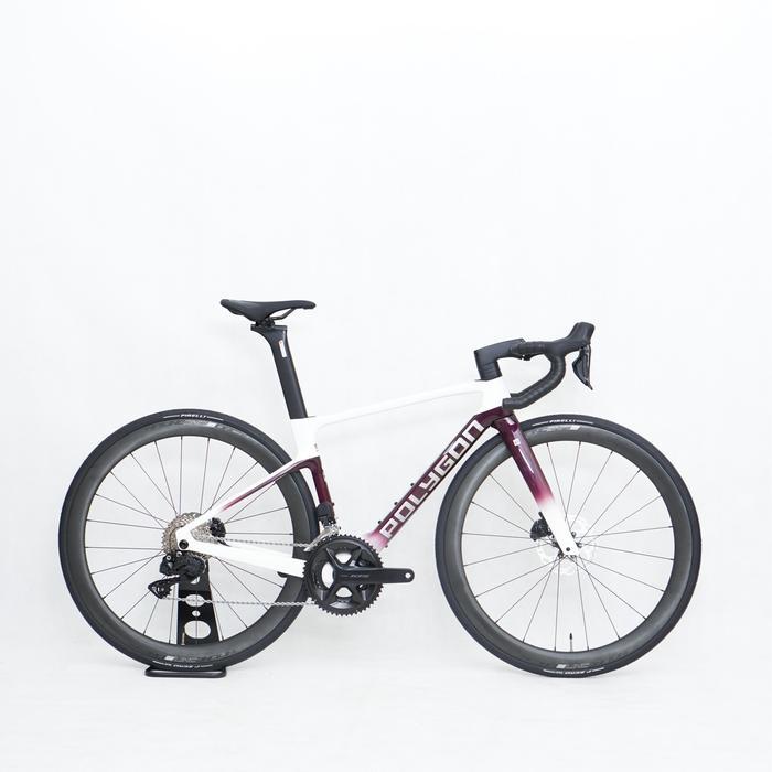 Polygon Sepeda Balap Carbon Helios A7 105 Di2 - Carbon Roadbike UCI Approved - Cosmic Plum, XXXS