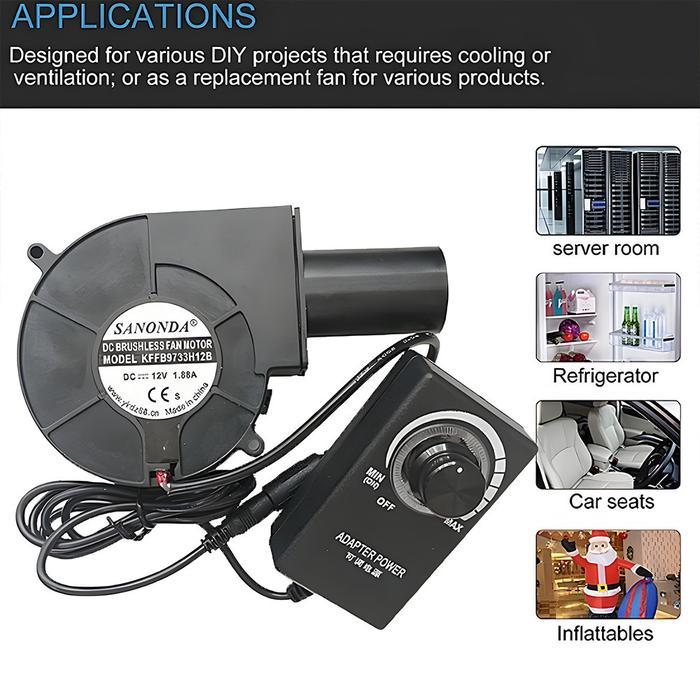 Portable Blower Fan Blower Cooking Air Blower DC 12V Portable Blower with Speed Control Blower Mini