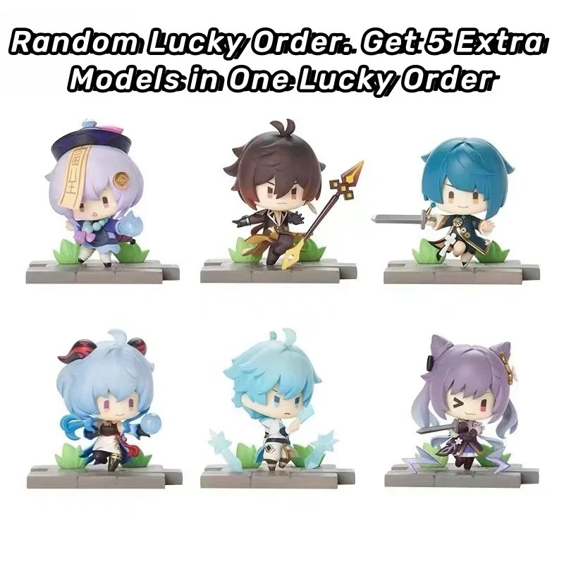 Genshin Impact Blind Box Mystery Box Handmade Anime Figures Paimon Aether Ganyu lnut Action Figures