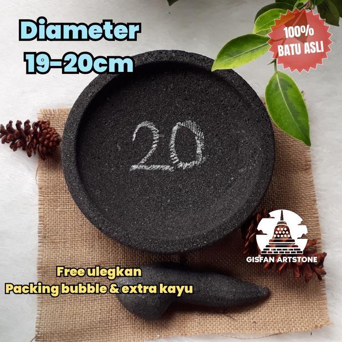 READY Cobek coet layah lemper 19-20cm tanggung ulegkan batu asli merapi