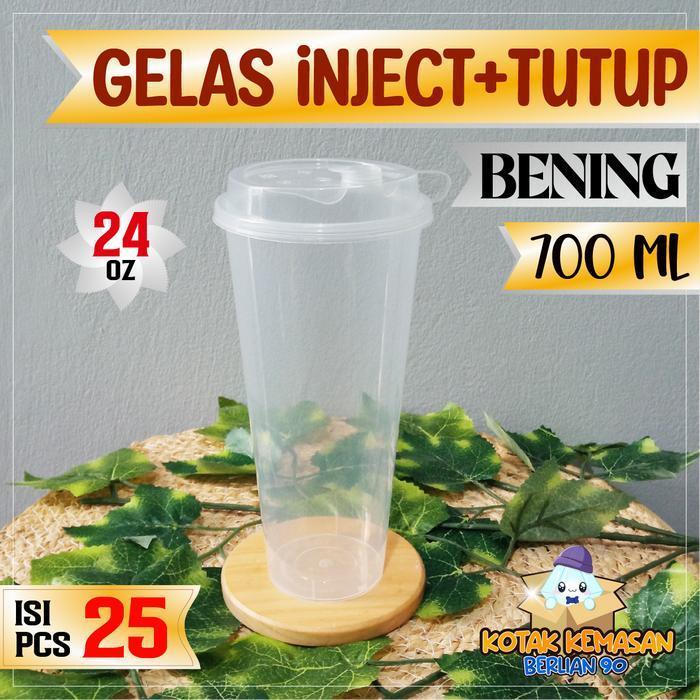 Jual Murah New Gelas Inject Cup 14 Oz 16 Oz 24 Oz Gelas Thinwall Cheese Boba Cup Gelas Reusable +