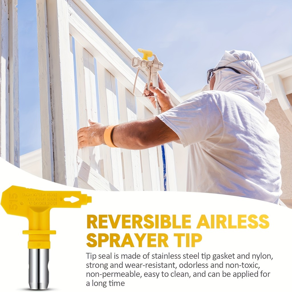 1P Spray Tip Reversible Tip Airless Spray Nozzle Yellow For Airless Paint Spray Sprayer 511 513 515
