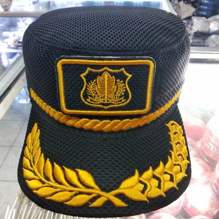 Topi komando satpam ceper hitam