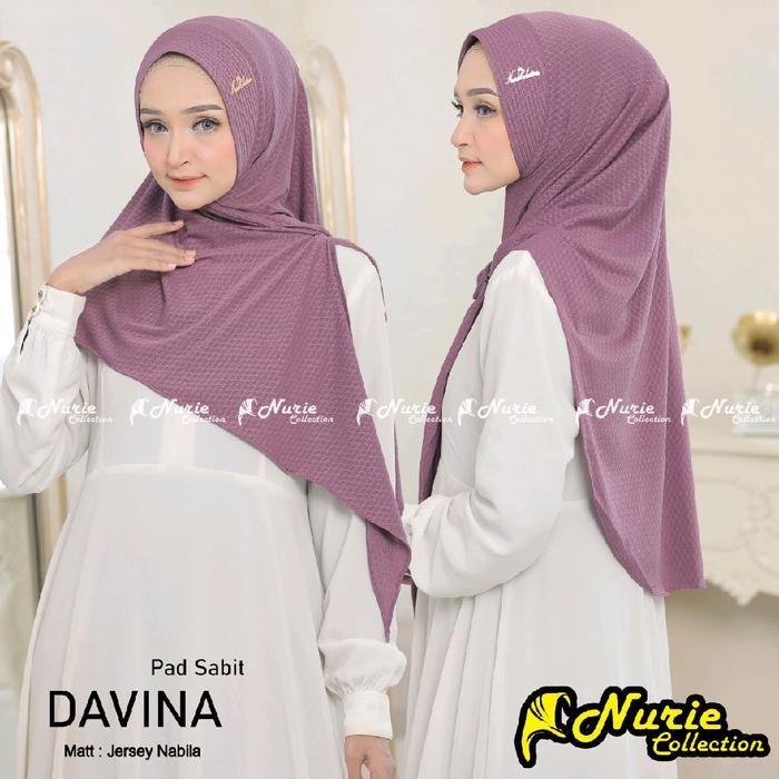 Sedia {Nurie Collection}Davina Hijab Instan Jersey Nabila Pet Sabit*Free Gesper*. Muslim Kerudung