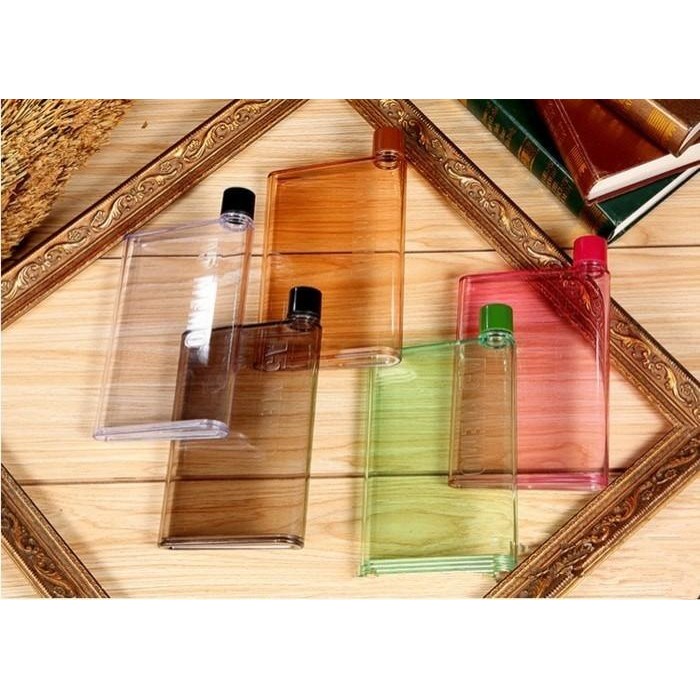 (Best) Botol Minum Unik Tipis MEMO Bottle A5 Botol Minuman Slim Kotak Gepeng