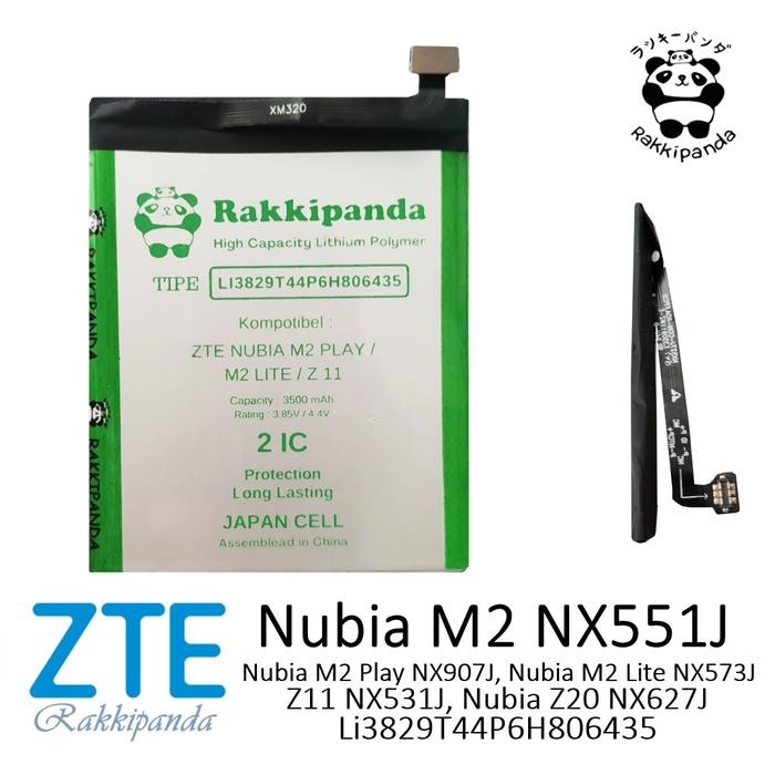 Rakkipanda Li3829T44P6H806435 for Baterai ZTE Nubia M2 NX551J M2 Play NX907J M2 Lite NX573J Nubia