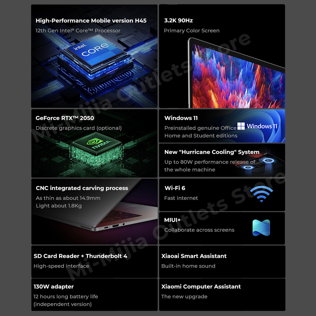 [EU Stock]  book Pro 15 2022 Laptop 12th Intel Core I7-12650H i5-12450H 15.6 Inch Screen Laptop Wind