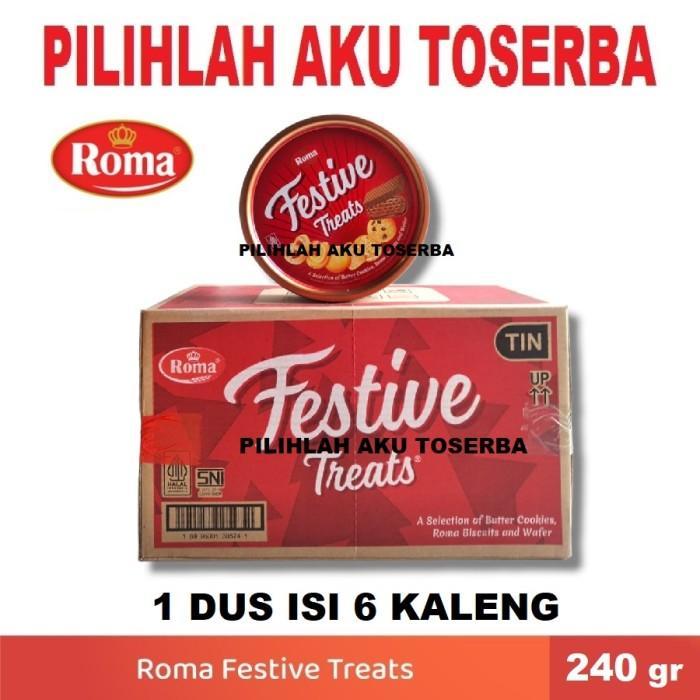 Biskuit Roma FESTIVE Treats Kaleng 240 Gram - ( HARGA 1 DUS )
